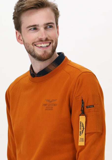 Orangene PME LEGEND Sweatshirt LONG SLEEVE R-NECK BRUSHED SWE - large