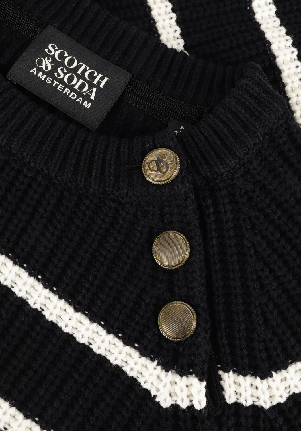 Schwarze SCOTCH & SODA Pullover KNITTED RAGLAN PULLOVER - large