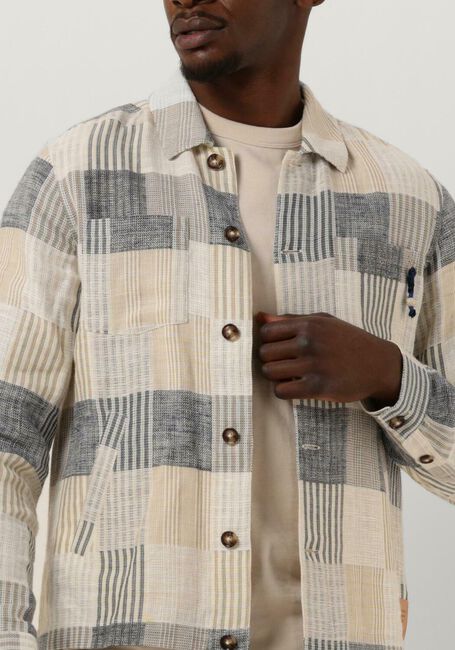 Sand SCOTCH & SODA Overshirt LINEN-BLEND JACQUARD CHECK OVERSHIRT - large