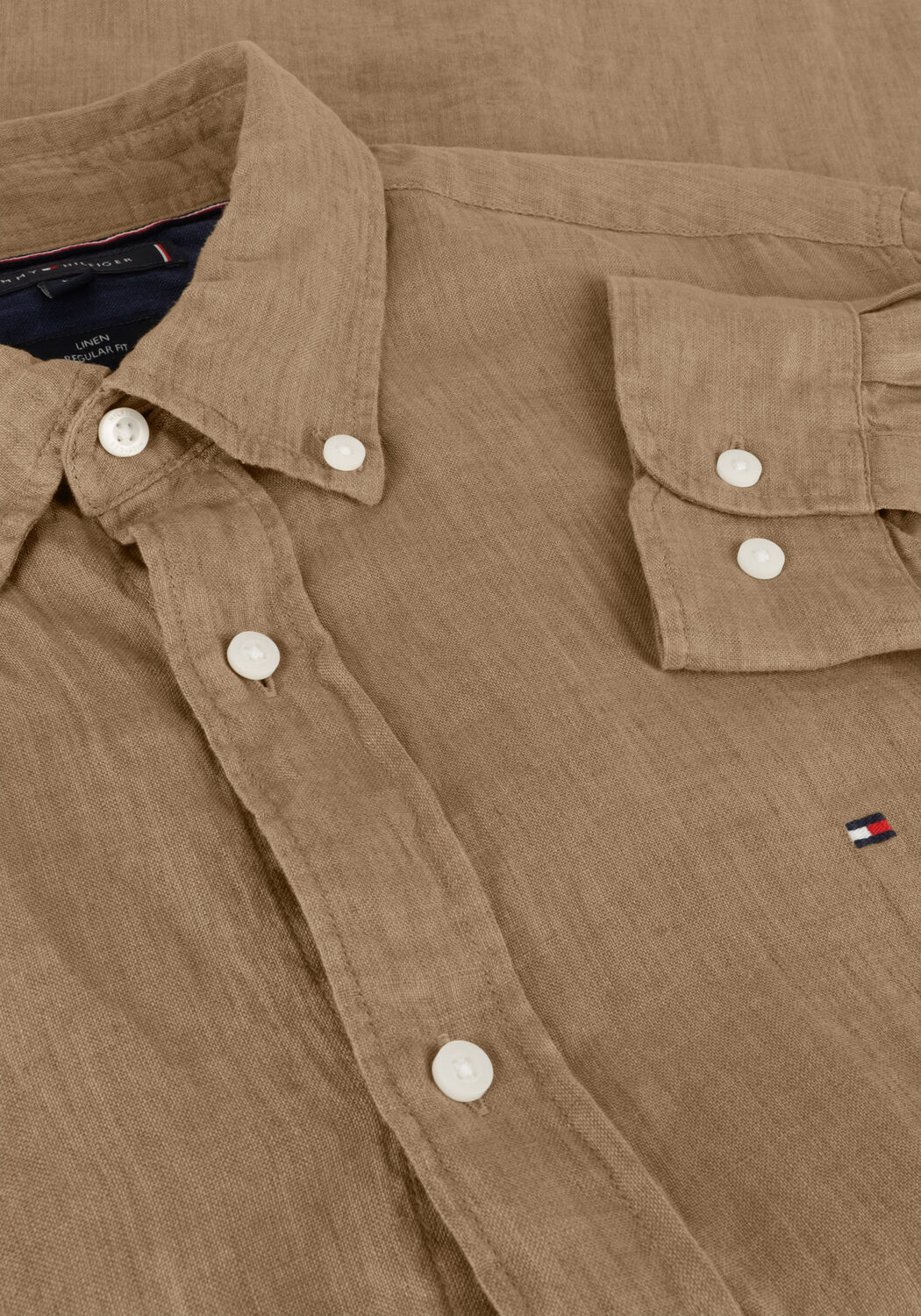 Beige TOMMY HILFIGER Casual-Oberhemd PIGMENT DYED LI SOLID RF SHIRT - large