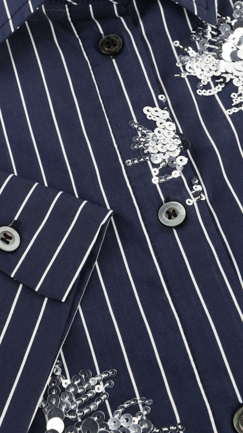 Blaue NUKUS Blusen TESSA BLOUSE PAILLET - large