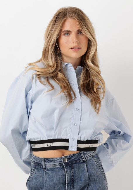 Blaue CO'COUTURE Blusen COTTON CRISP LOGO CROP SHIRT - large