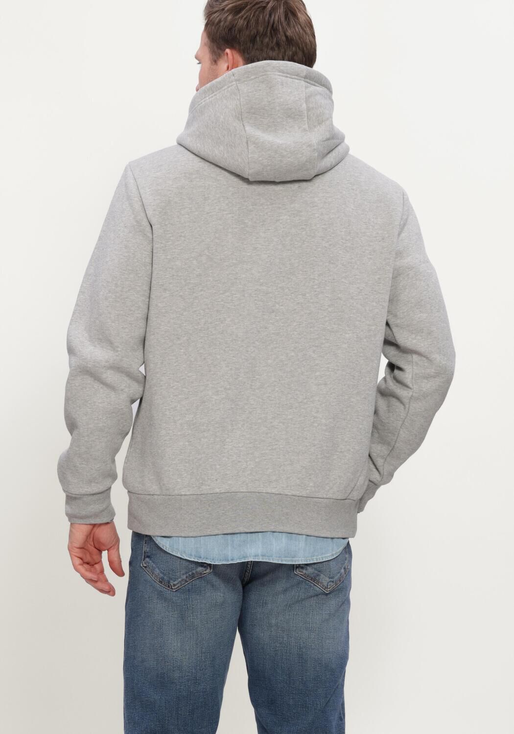Graue TOMMY HILFIGER Sweatshirt HILFIGER STACK REG FLEECE HOODIE - large