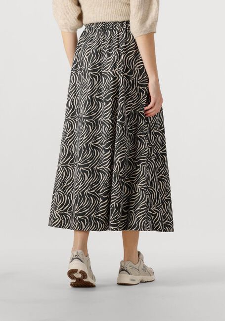 Schwarze NEO NOIR Midirock YARA ZEBRA LONG SKIRT - large