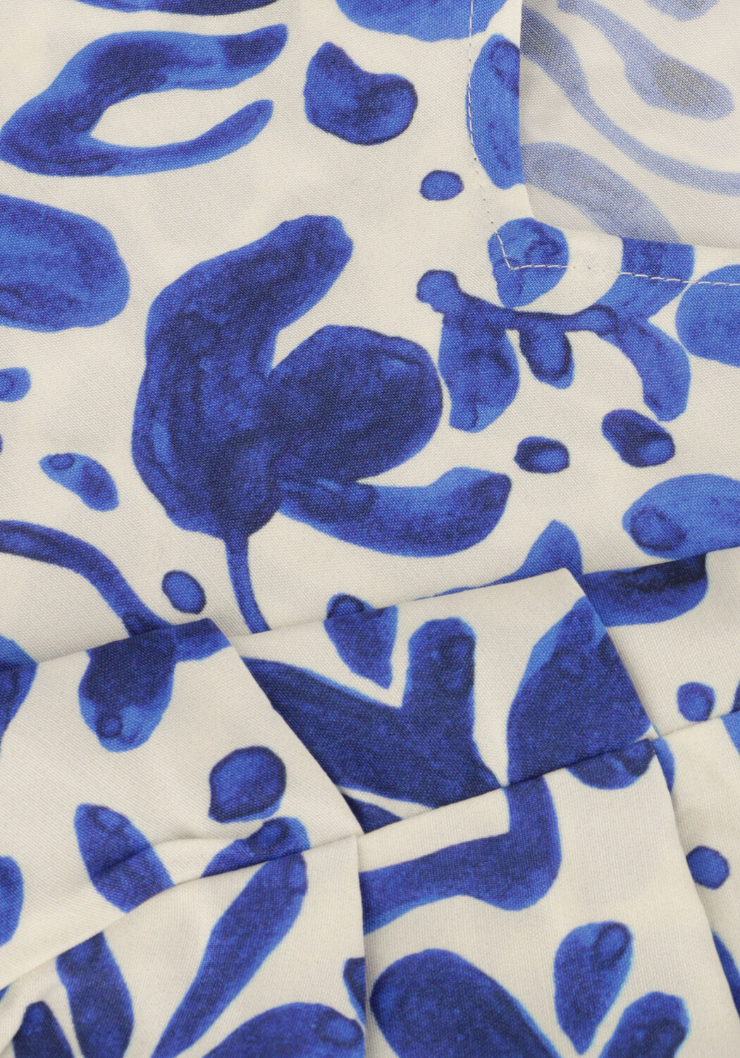 Blaue JANSEN AMSTERDAM Top WBF180 WOVEN PRINTED TOP V-NECK SHORT SLEEVE - large