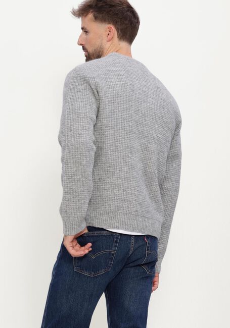 Graue SELECTED MEN Pullover SLMRAI LS KNIT WAFFLE CREW NECK - large