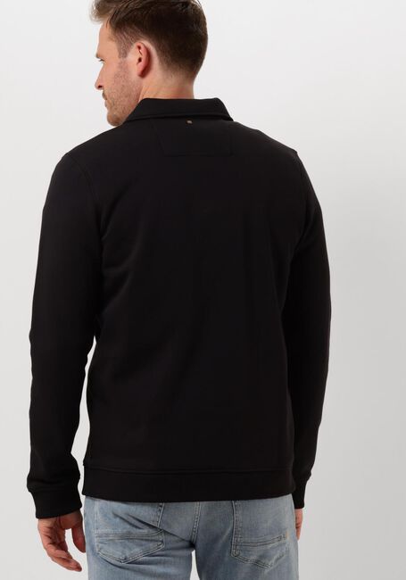 Schwarze PME LEGEND Pullover & Cardigans HALF BUTTON COLLAR SOFT BRUSHED FLEECE - large