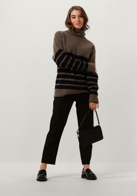 Braune GESTUZ Rollkragenpullover ALPHAGZ STRIPED ROLLNECK - large