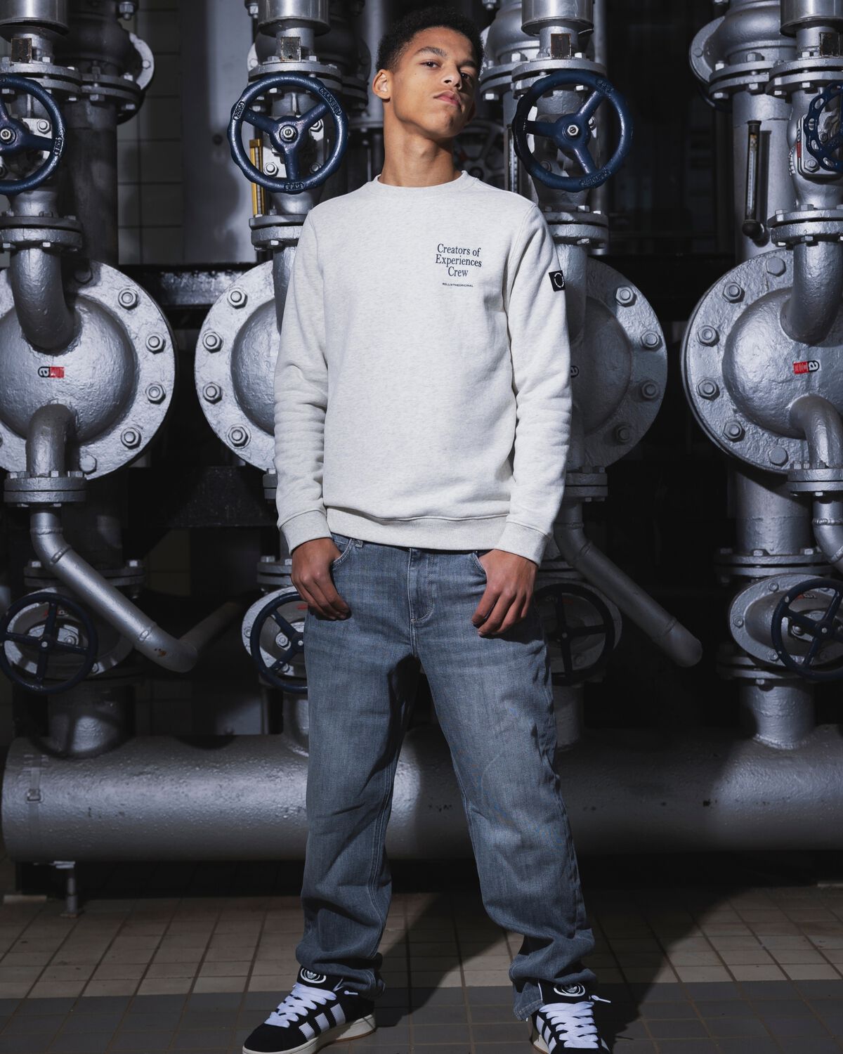 Hellgrau RELLIX Wide jeans 2617 STRAIGHT WIDE FIT JEANS - large