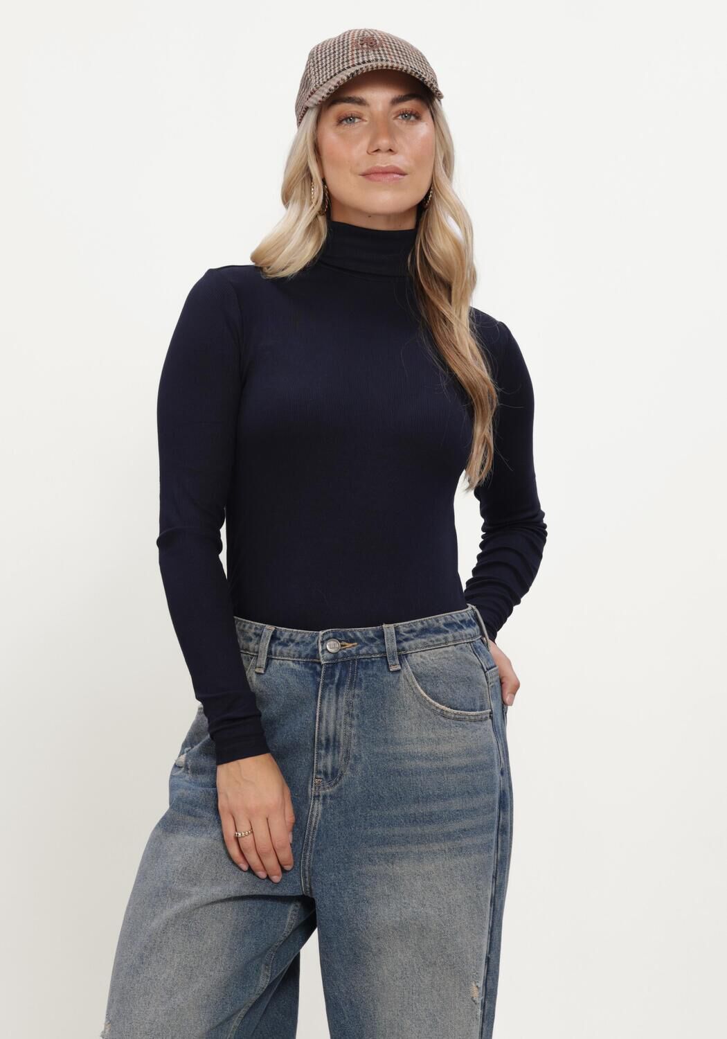 Dunkelblau BY-BAR Top BASIC LS TURTLE RIB TOP - large