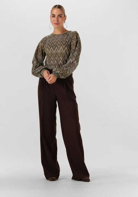 Grüne SUMMUM Top TOP LONG SLEEVE ZIG ZAG LUREX - large