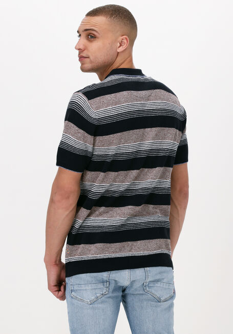 Schwarze SCOTCH & SODA Polo-Shirt KNITTED STRUCTURED LINEN-BLEND POLO - large