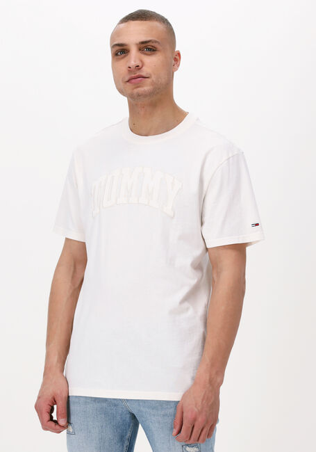 Weiße TOMMY JEANS T-shirt TJM TONAL TOMMY COLLEGIATE TEE - large