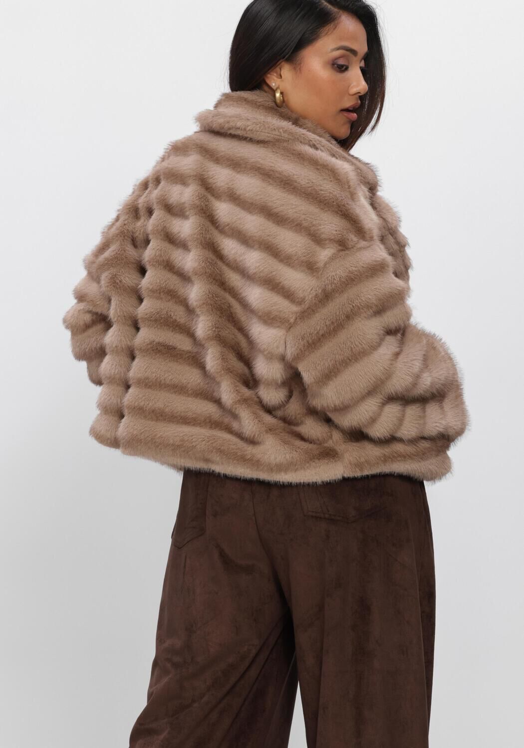Beige NUKUS Fake-Fur-Jack HILDE JACKET FLUFFY - large