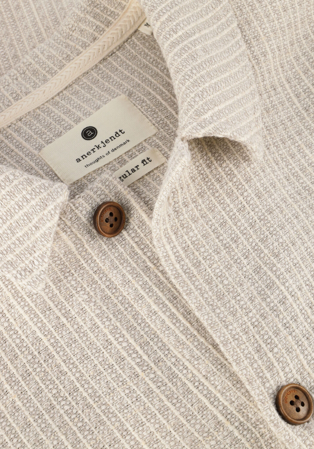 Ecru ANERKJENDT Overshirts AKOSCAR NEW OVERSHIRT - large