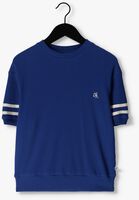 Dunkelblau CARLIJNQ T-shirt MARBLES - SWEATER SHORT SLEEVE WT EMBROIDERY + TAPING - medium