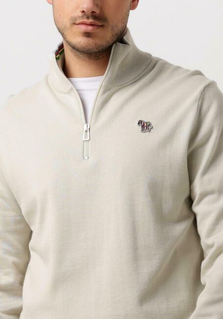 Hellgrau PS PAUL SMITH Pullover MENS SWEATER ZIP NECK ZEB BAD - large