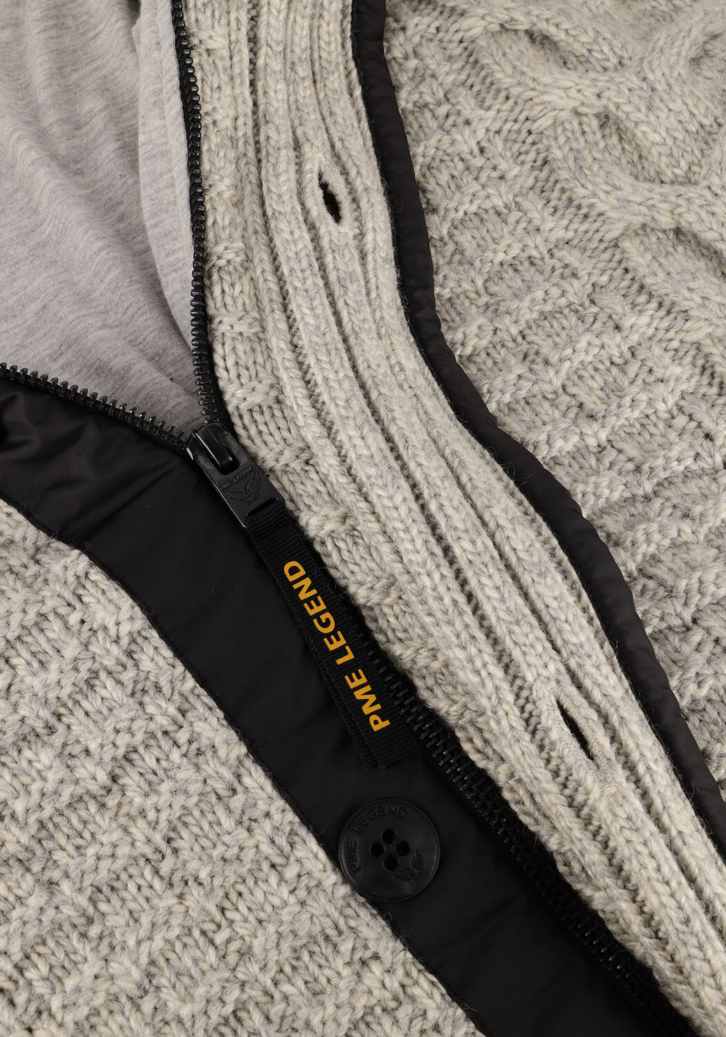 Graue PME LEGEND Strickjacke HEAVY KNIT MIXED YARN - large