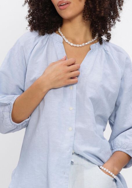 Blaue SELECTED WOMEN Blusen SLFCLEO-ALBERTA LINEN BLEND SHIRT - large