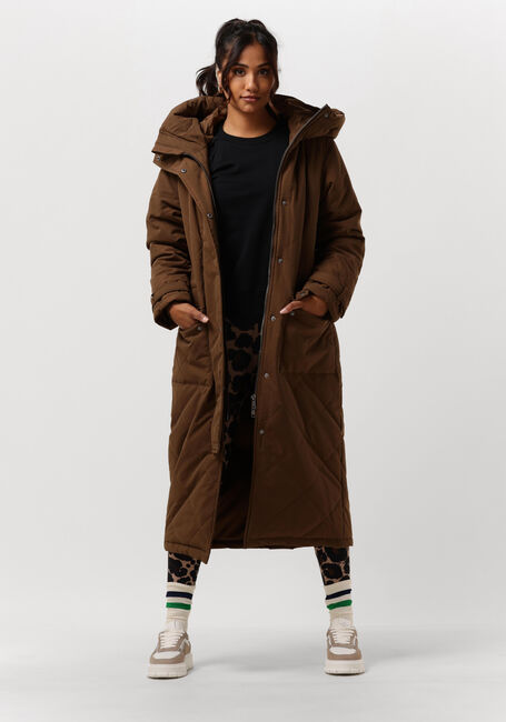 Braune OBJECT Wattierte Jack KATIE LONG COAT - large