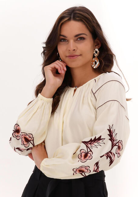 Ecru SCOTCH & SODA Blusen EMBROIDERY SEERSUCKER TENCEL LYOCELL TOP - large