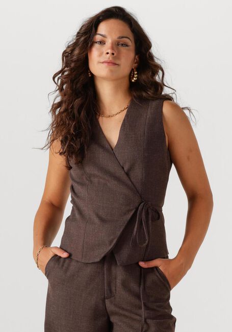 Braune NEO NOIR Gilet SAMARA MELANGE WAISTCOAT - large