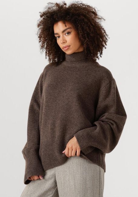 Braune SECOND FEMALE Rollkragenpullover ALPHA KNIT T-NECK - large