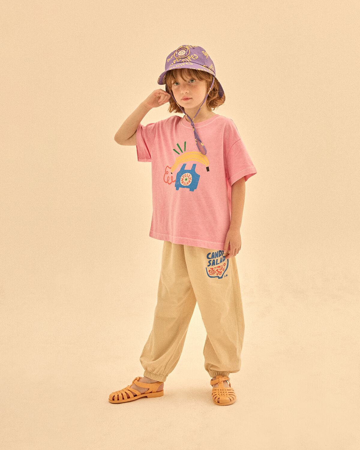 Rosane Jelly Mallow T-shirt BANANA TELEPHONE PIGMENT T-SHIRT - large