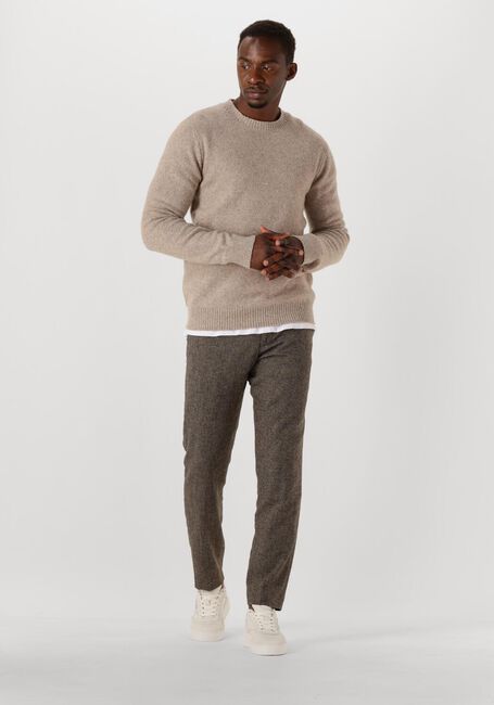 Beige SELECTED MEN Pullover SLHNEIL LS KNIT NEPS CREW NECK - large