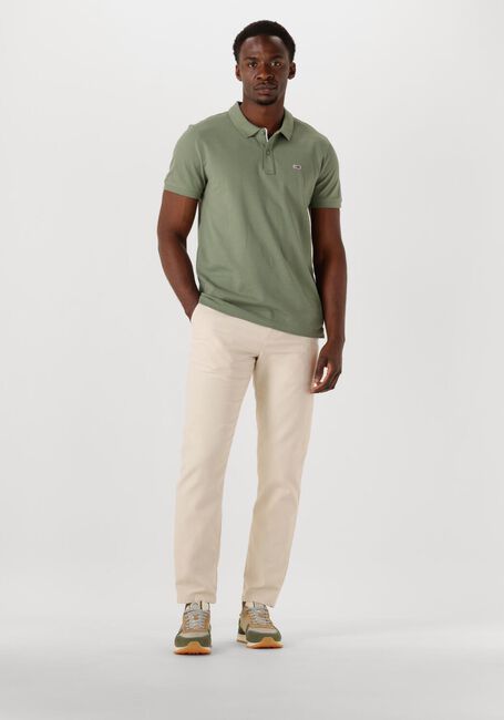 Grüne TOMMY JEANS Polo-Shirt TJM SLIM PLACKET POLO EXT - large