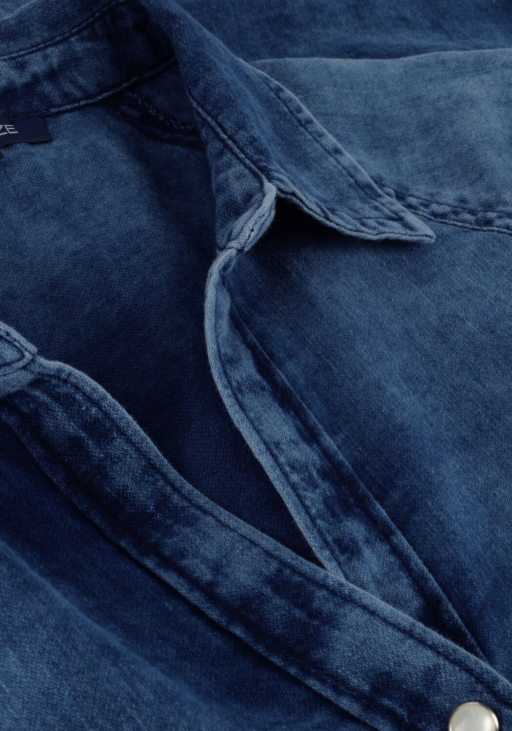 Blaue SUMMUM Midikleid DRESS COTTON INDIGO SATEEN 1 - large