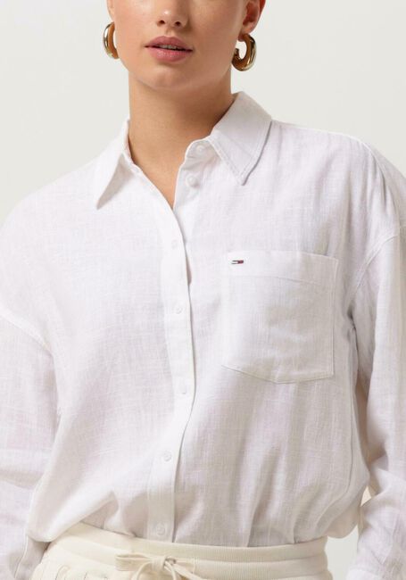 Weiße TOMMY JEANS Blusen TJW SP OVR LINEN SHIRT - large