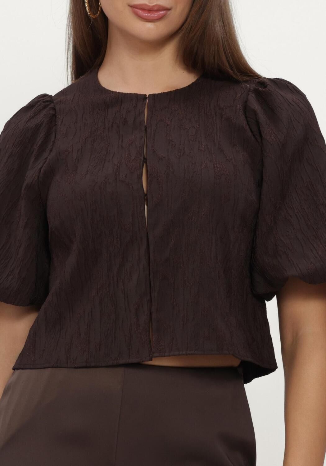 Braune Y.A.S. Blusen YASMINU 2/4 SHORT TOP - large