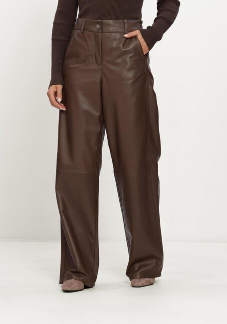 Braune STUDIO AR Weite Hose DAVINA SHEEP SOFT WAXED - large