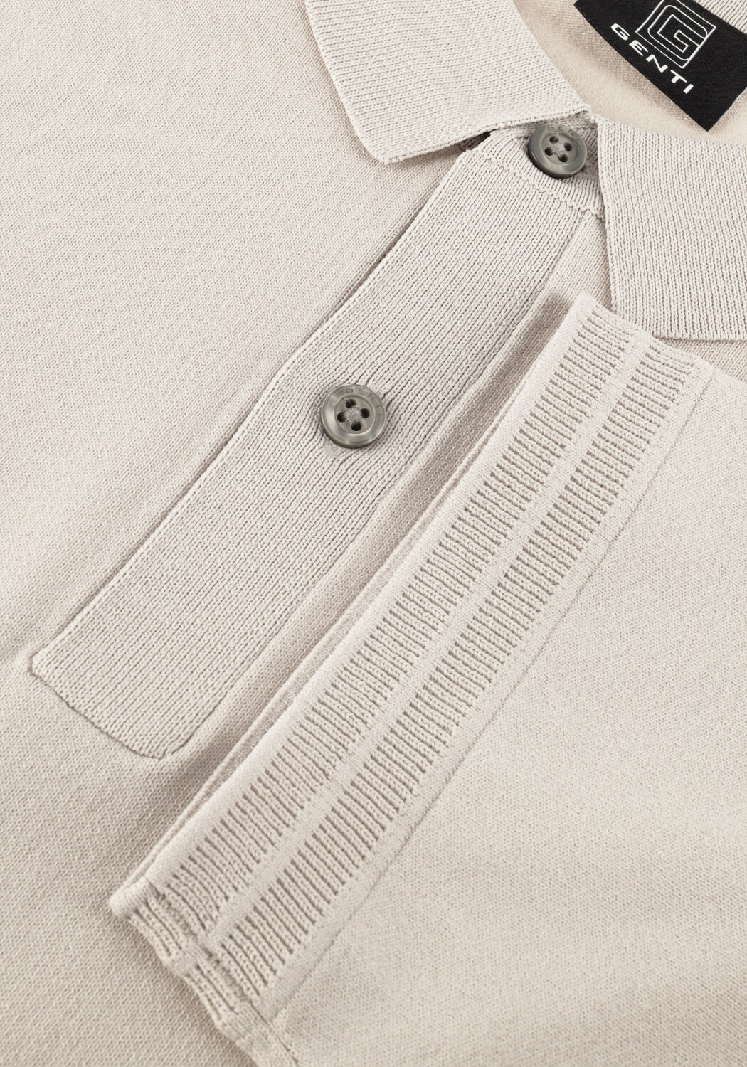 Beige GENTI Polo-Shirt POLO 2 BUTTON SS 1260 - large