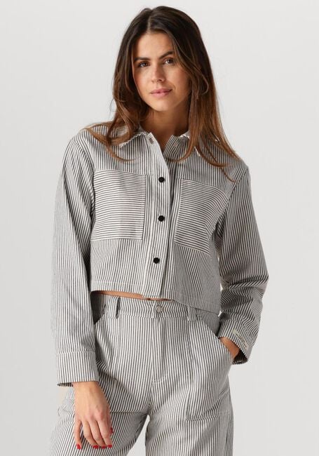 Blaue COLOURFUL REBEL Blusen RUBY CROPPED STRIPED BLOUSE - large