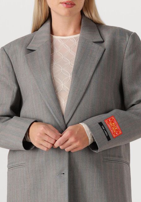 Graue ALIX THE LABEL Blazer LADIES WOVEN CLASSY GRANDAD BLAZER - large