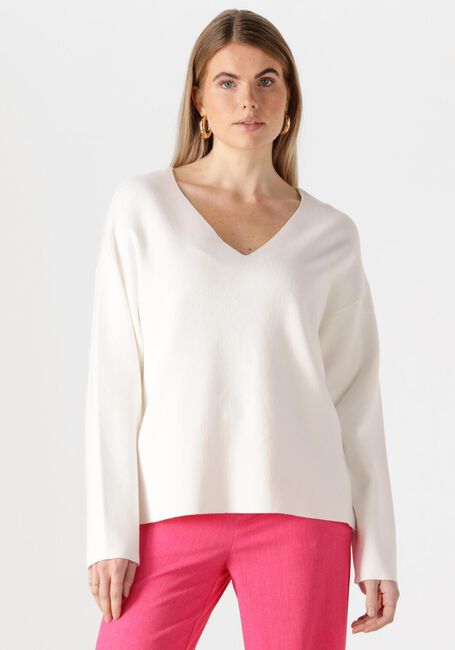 Weiße OBJECT Pullover OBJREYNARD V-NECK PULLOVER - large