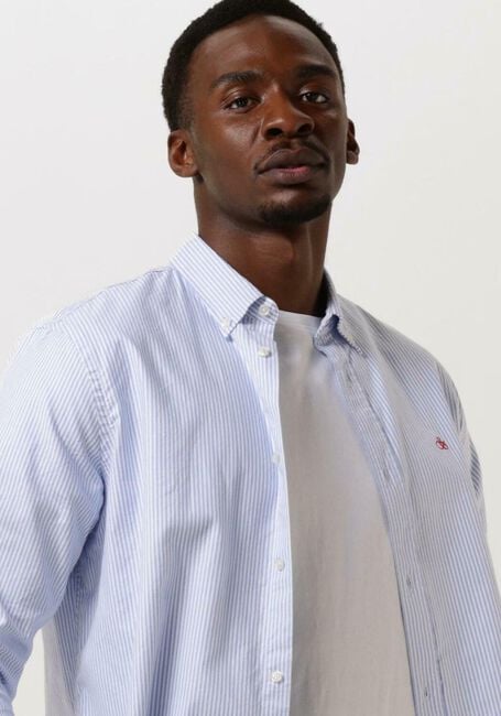 Blaue SCOTCH & SODA Casual-Oberhemd ESSENTIAL OXFORD STRIPE SHIRT - large