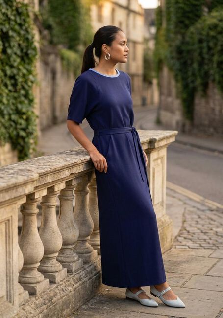 Dunkelblau POM AMSTERDAM Maxikleid DRESS MACY NIGHT BLUE - large