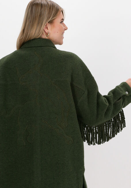 Dunkelgr&uuml;n ALIX THE LABEL M&auml;ntel FELTED WOOL JACKET - large