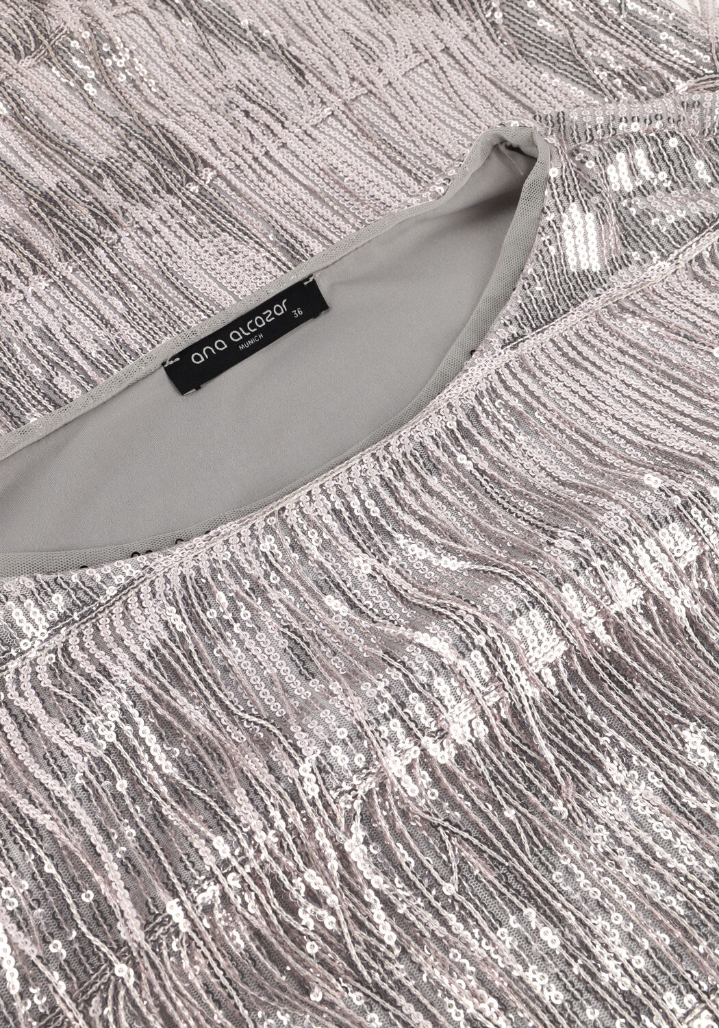 Silberne ANA ALCAZAR Minikleid PURE SEQUINS DRESS - large