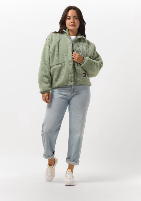 Grüne TOMMY JEANS Teddy-Jacke TJW REVERSIBLE SHERPA JACKET - large