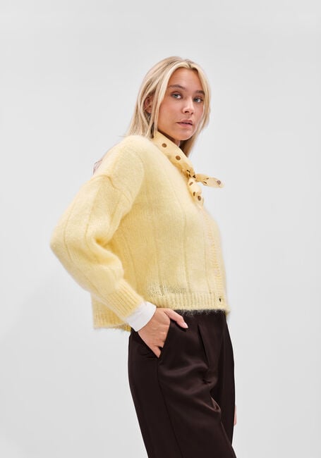 Gelbe DES PETITS HAUTS Strickjacke CHOUETTE - large