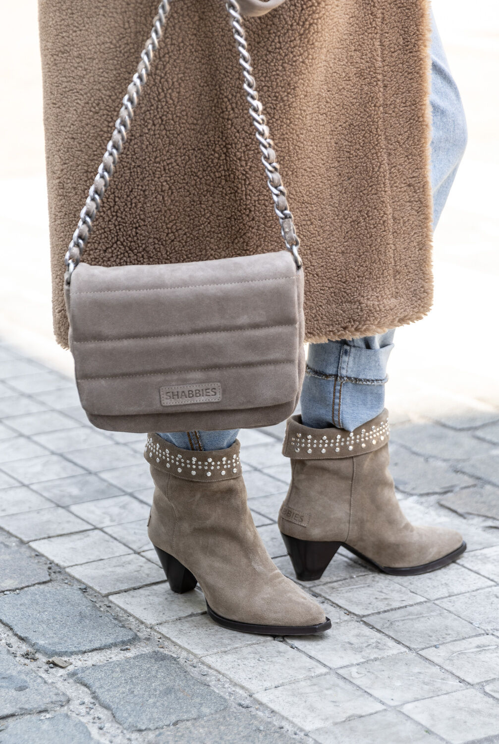 Braune SHABBIES BY WENDY Umh&auml;ngetasche WENDY PILLOW - large