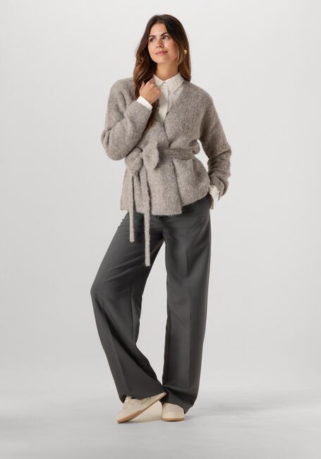 Graue SELECTED FEMME Strickjacke SLFGABELLA LS KNIT BOW CARDIGAN - large