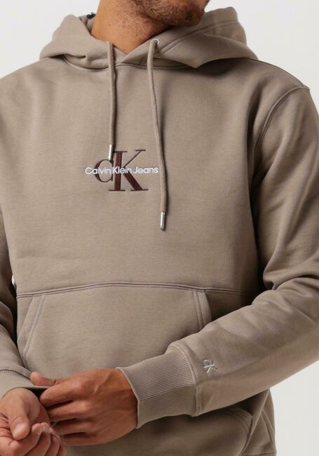 Taupe CALVIN KLEIN Sweatshirt MONOLOGO HOODIE - large