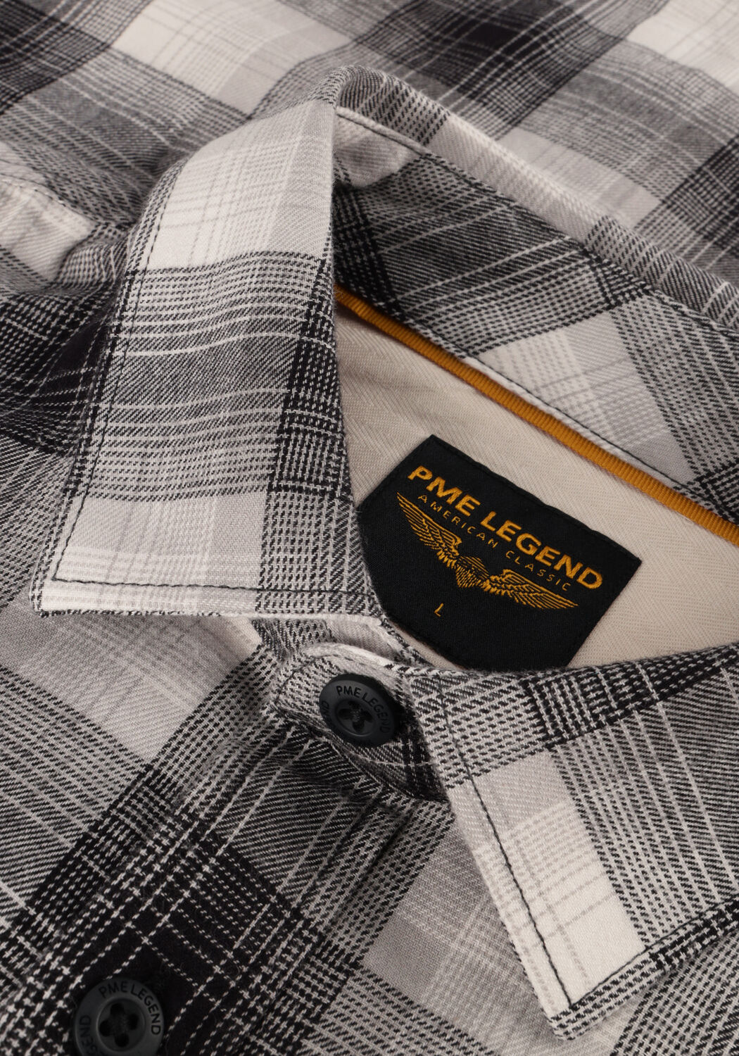 Graue PME LEGEND Casual-Oberhemd LONG SLEEVE SHIRT CTN TWILL CHECK - large