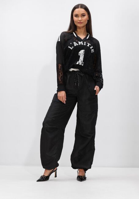 Schwarze HAUTE L'AMITI&Eacute; Tops & T-shirts LACE FOOTBALL V-BLOUSE - large