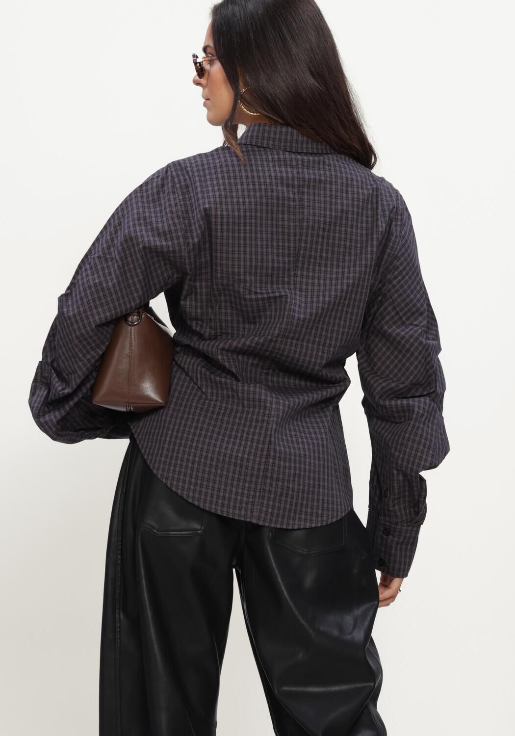 Dunkelgrau NOTRE-V Blusen NV-ISA MINI CHECK - large
